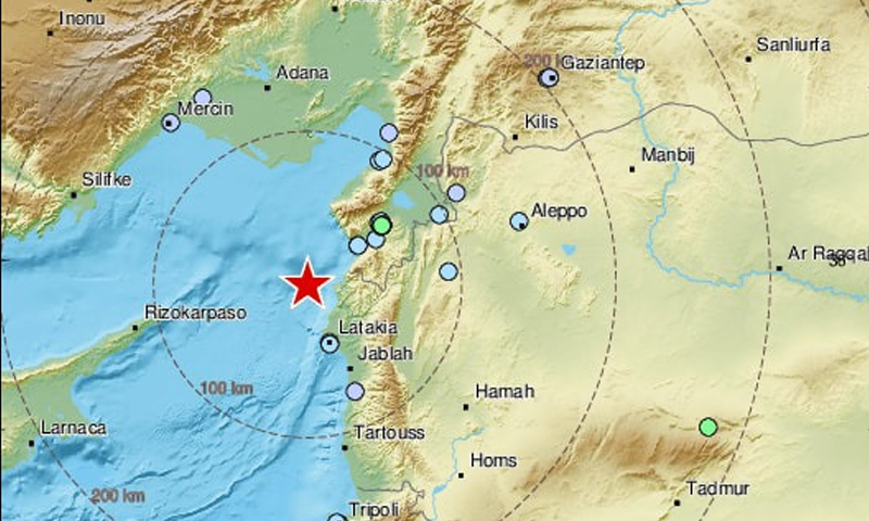 هزة أرضية في الساحل السوري