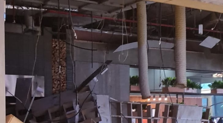 الكرك : إربع اصابات بانهيار سقف مقهى