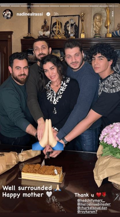 ابن نادين الراسي يفاجئها في عيد الام بعد فترة غياب طويلة