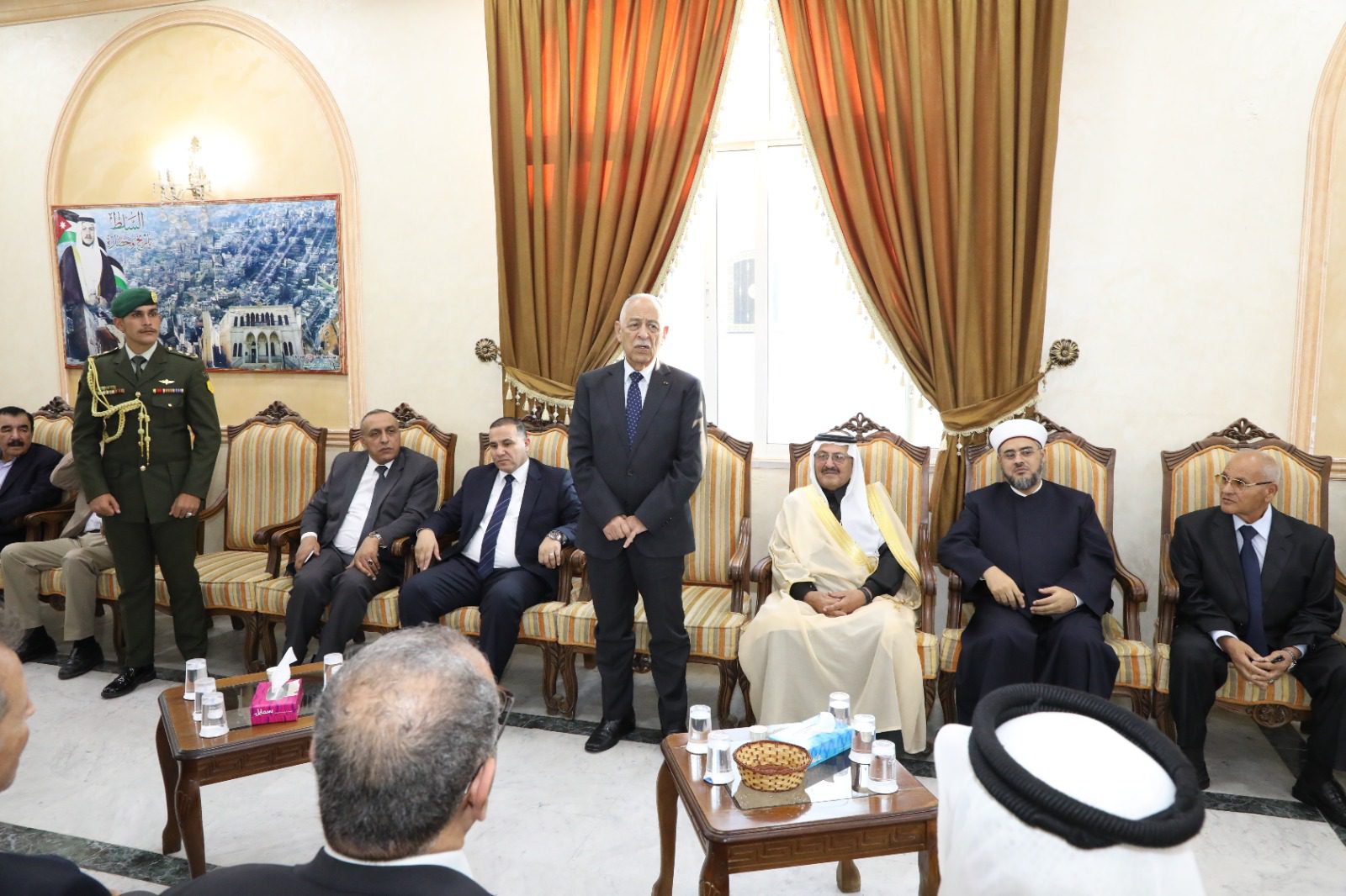 مندوبا عن الملك وولي العهد العيسوي يعزي عشيرتي القطيشات ، والخليفات.