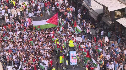 مسيرة حاشدة في عمان تضامنا مع فلسطين