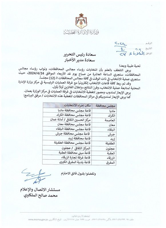أماكن اجراء انتخابات رؤساء مجالس المحافظات غداً