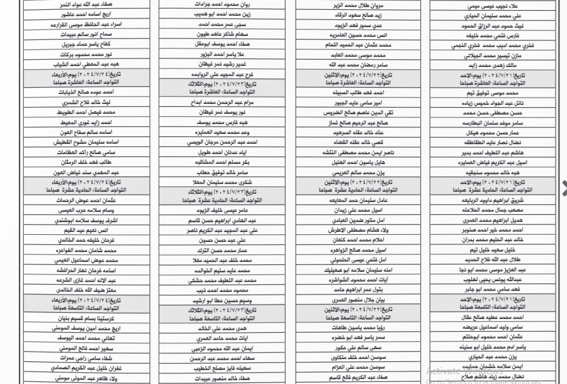 مدعوون لإجراء المقابلات لوظيفة معلم - أسماء