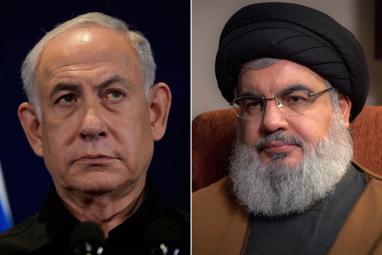رأس رئيس الوزراء نتنياهو مقابل رأس زعيم الحزب حسن نصر الله