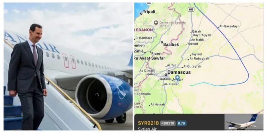 فلايت رادار: طائرة يشتبه بأنها تقل الأسد اختفت قرب حمص