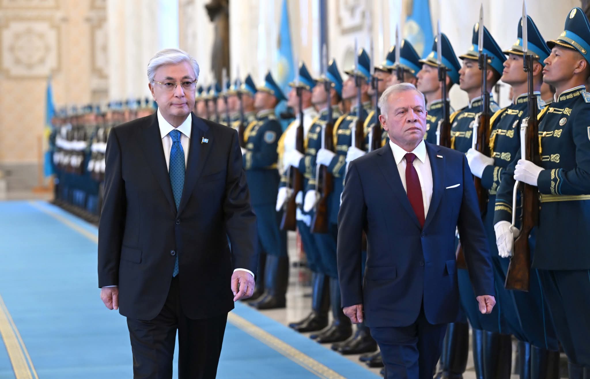 مراسم استقبال جلالة الملك في أستانا