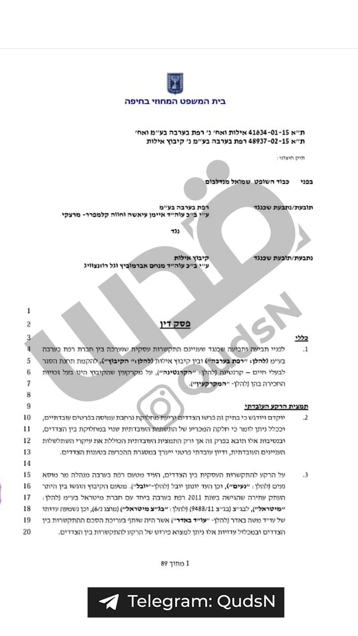 عاجل | صراحة نيوز ترصد بالوثائق علاقة شركة حجازي وغوشة ومستعمرة ايلوت في ايلات