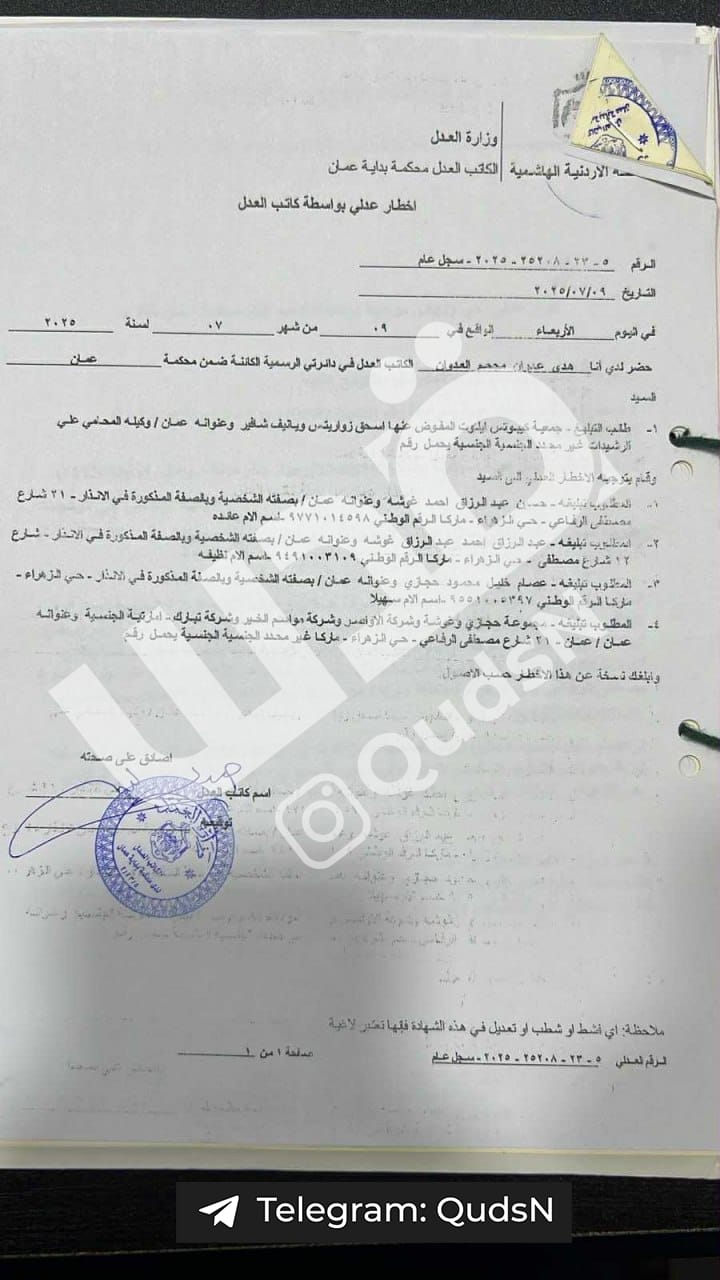 عاجل | صراحة نيوز ترصد بالوثائق علاقة شركة حجازي وغوشة ومستعمرة ايلوت في ايلات