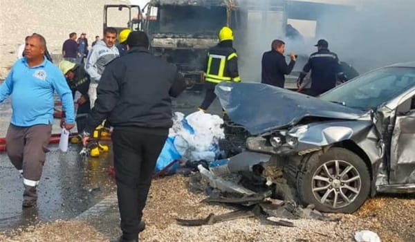 إصابة 11 شخصاً بحادث تصادم بين 8 مركبات على طريق إربد–عمان