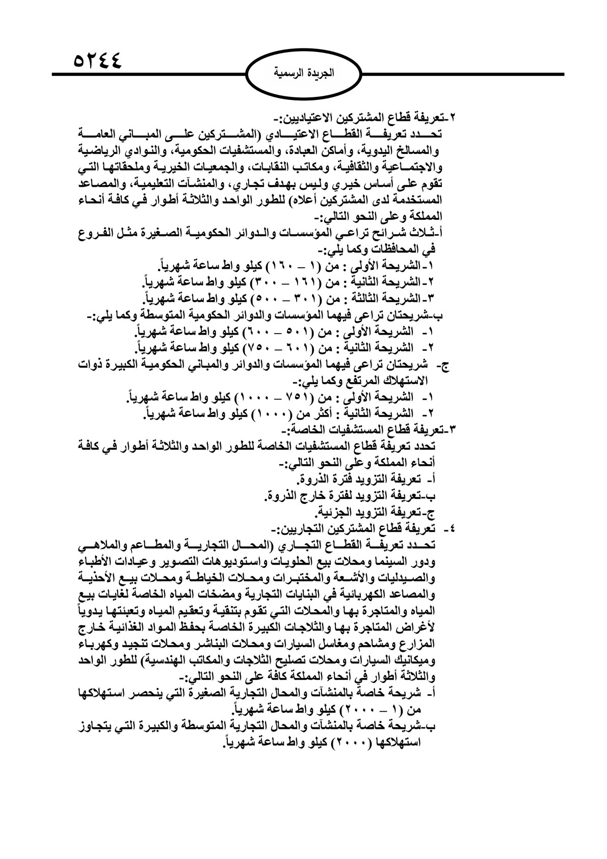 صدور تعليمات تحديد التعريفة الكهربائية لعام 2025