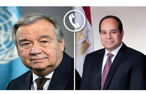 السيسي وغوتيريش يتناولان تنفيذ اتفاق وقف الحرب