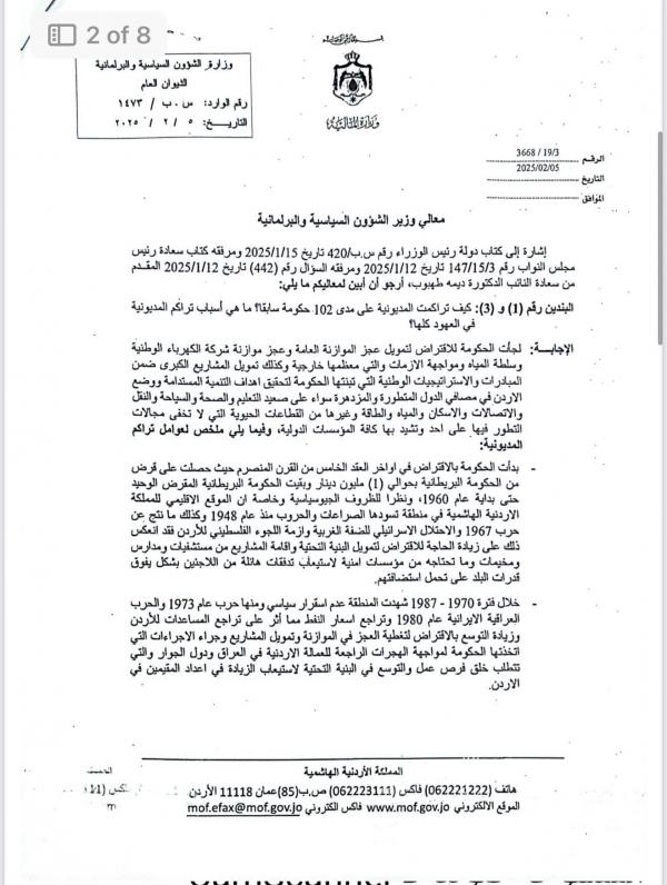 الشبلي يوضح أسباب تراكم الدين العام الأردني إلى 46 مليار دينار