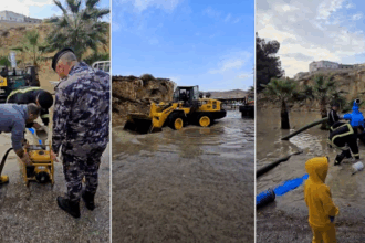 السيول تضرب الطفيلة.. والأشغال تعمل على إعادة فتح الطريق الحيوي