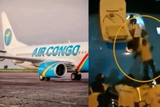 ركاب طائرة يقفزون منها بسبب غياب السلالم