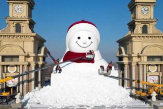 ما السر وراء رجل الثلج العملاق الذي أذهل زوار هاربين؟