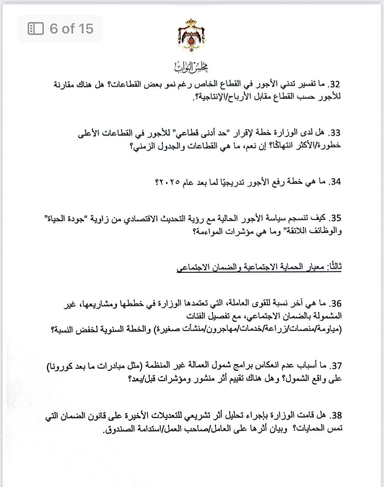 النائب طهبوب تسجل سابقة بتاريخ مجلس النواب في عدد الأسئلة باستجواب واحد
