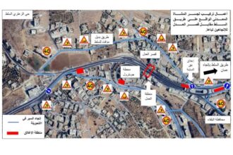 إغلاق جزئي لطريق عمان-السلط اليوم لتنفيذ تركيب جسر مشاة معدني