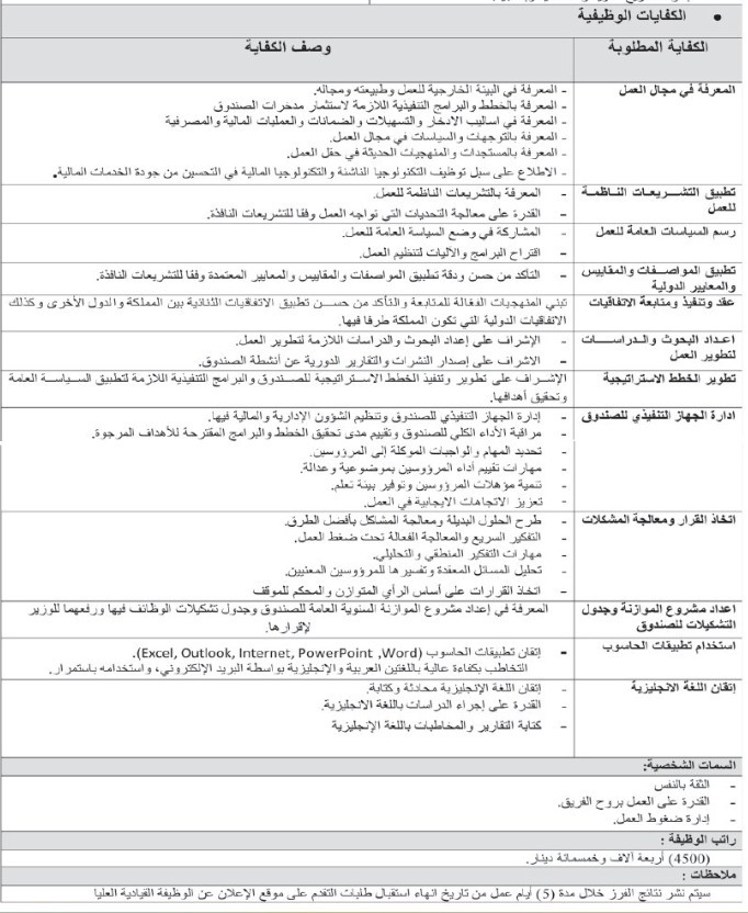 وظيفة قيادية شاغرة في رئاسة الوزراء