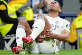 إصابة قوية لبيلينجهام في ريال مدريد