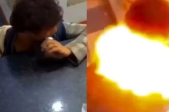 انفجار بطارية هاتف داخل فم طفل بعد أن قضمها