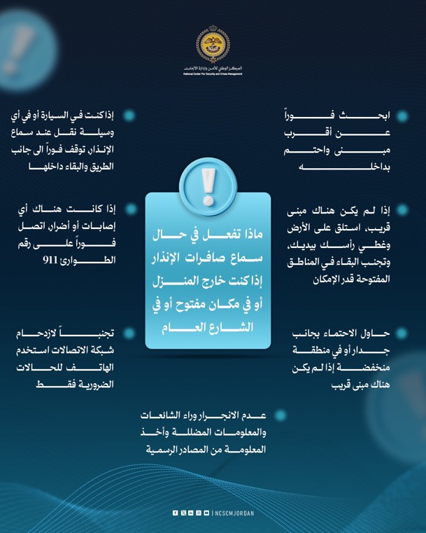 صورة حول : مدلولات صافرات الإنذار… تفاصيل مدلولات صافرات الإنذار… تفاصيل