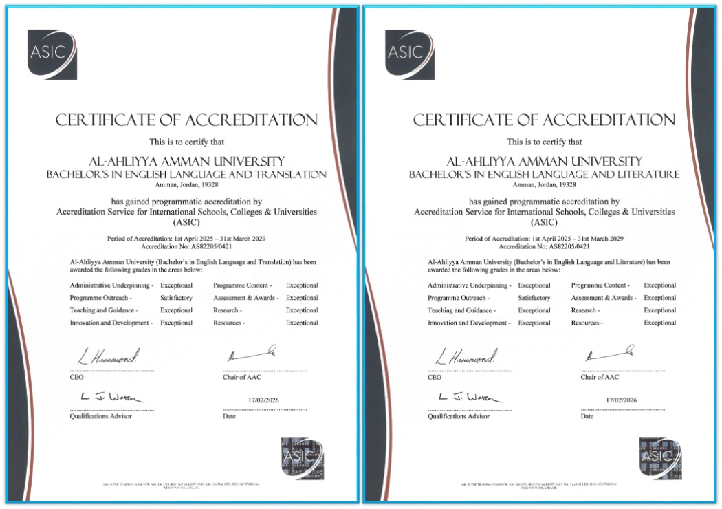 صورة حول : عمان الاهلية تحوز على الاعتماد البريطاني ASIC ببرنامجي اللغة الانجليزية "الآداب والترجمة " وفق أعلى مستوى عمان الاهلية تحوز على الاعتماد البريطاني ASIC ببرنامجي اللغة الانجليزية "الآداب والترجمة " وفق أعلى مستوى