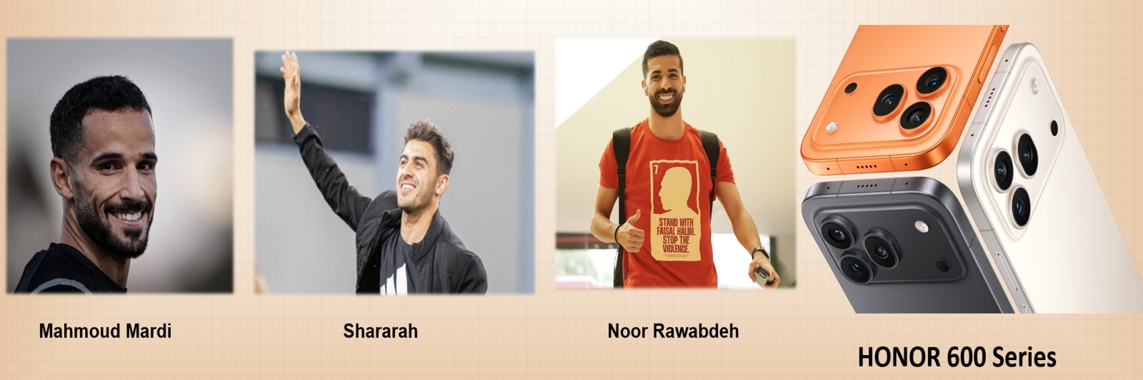 علامة HONOR تتعاقد مع محمود مرضي، محمد ابو ازريق)شرارة) ونور الروابدة كجزء من حملتها الدعائية وبداية الطلب المسبق لسلسلة HONOR 600 Series اليوم