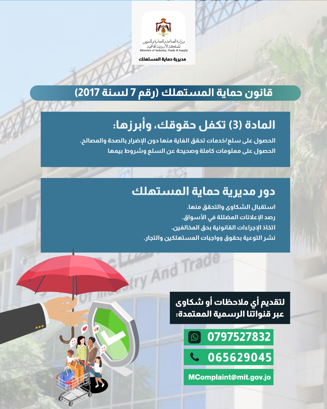 حماية المستهلك تتعامل مع 561 شكوى في الربع الأول