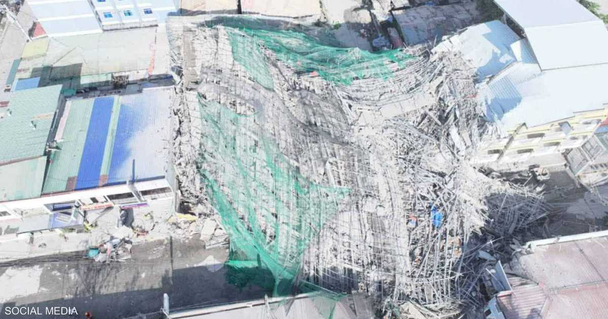 مبنى من 9 طوابق ينهار شمال مانيلا وسط عمليات إنقاذ مكثفة
