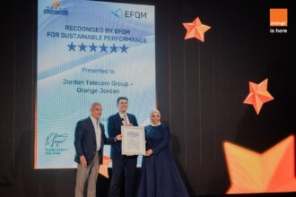 As the First Telecom Operator Globally to Achieve This Milestone KACE Grants Orange Jordan the 6-Star Recognized for Excellence Certificate from EFQM