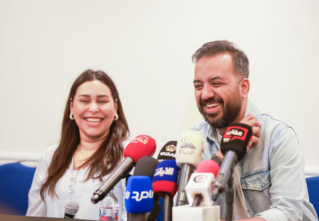 مؤتمر صحفي لفريق مسرحية "أم كلثوم" قبيل عرضها في "جرش"