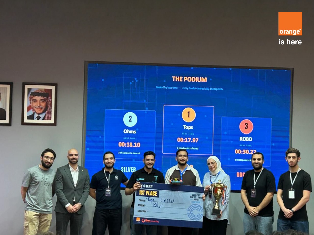 صورة حول : Orange Jordan Sponsors PSUT’s “Robots Line Follower” Event for Smart Solutions Orange Jordan Sponsors PSUT’s “Robots Line Follower” Event for Smart Solutions