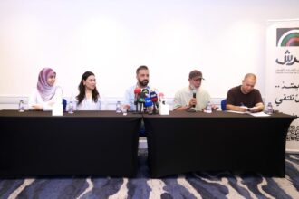 مؤتمر صحفي لفريق مسرحية "أم كلثوم" قبيل عرضها في "جرش"