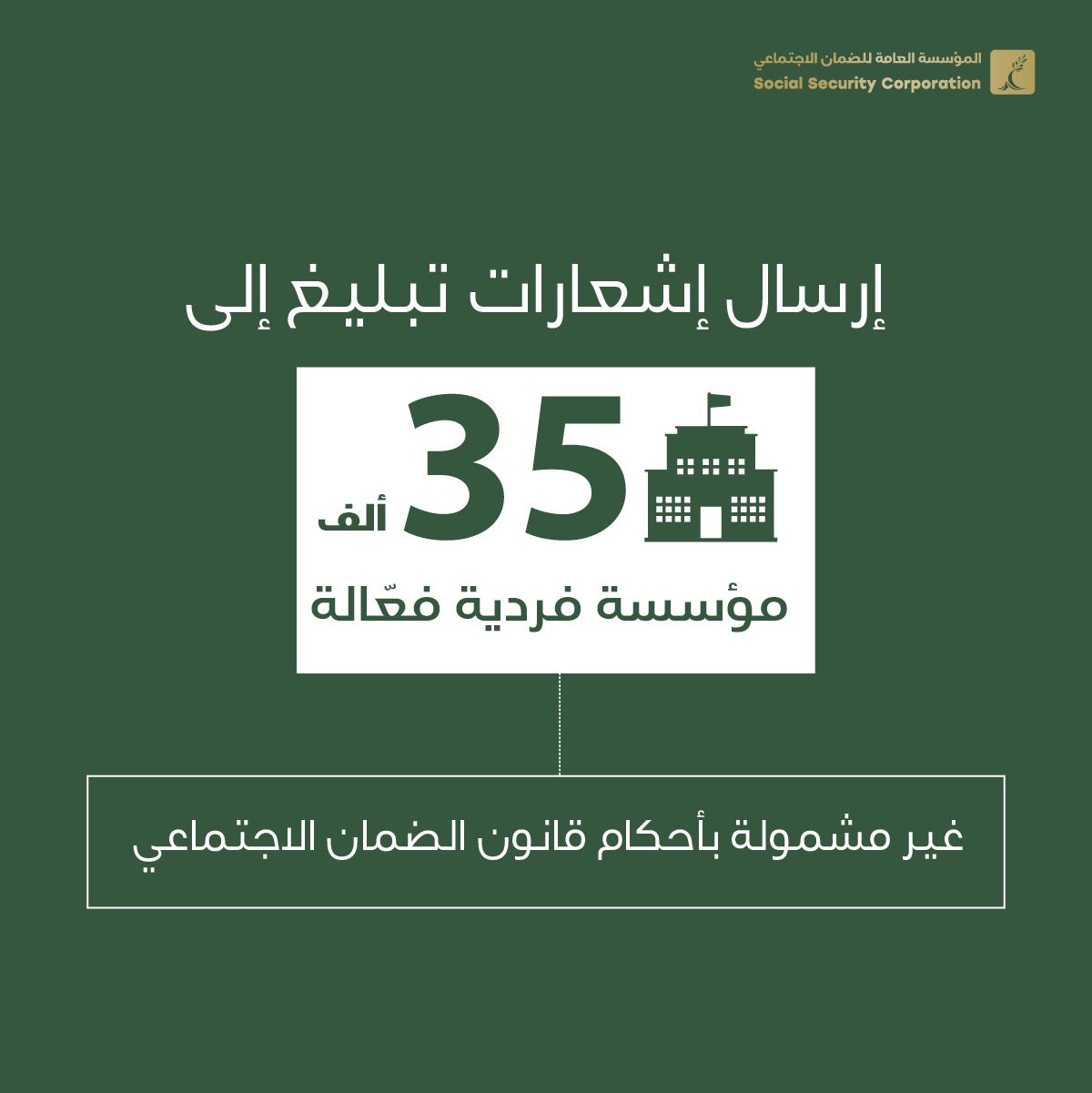 الضمان يبلّغ 35 ألف مؤسسة فردية لشمولها بمظلة التأمين
