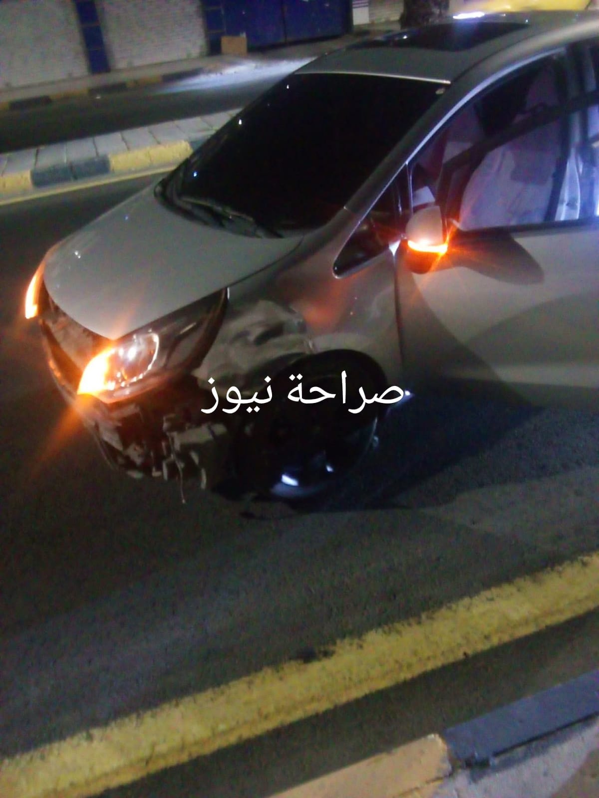تصادم في رأس العين.. عائلة تنجو بأعجوبة دون إصابات (صور)