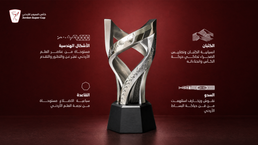 ذات رمزية وطنية وتراثية .. إزاحة الستار عن تصميم جديد لكأس السوبر الأردني