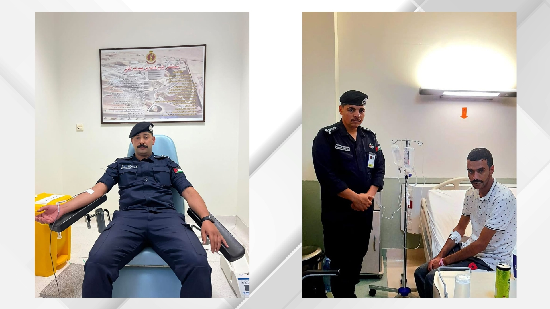 مرتبات الأمن العام في العقبة تلبي نداء التبرع بالدم لمريض